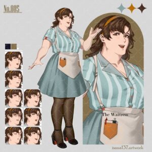 [同人][DL]【RJ01668528】立ち絵素材_表情差分9種【The Waitress】【isana137.artwork】