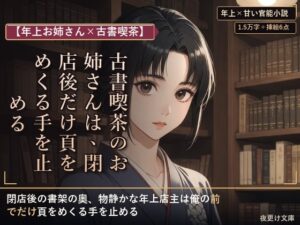 [同人][DL]【RJ01677273】【年上お姉さん×古書喫茶】古書喫茶のお姉さんは、閉店後だけ頁をめくる手を止める【夜更け文庫】