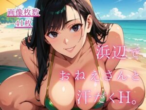 [同人][FA]【d_798289】浜辺でおねえさんと汗だくH。〜いとこのむちむちおねえさん〜【藍色ランデブー】